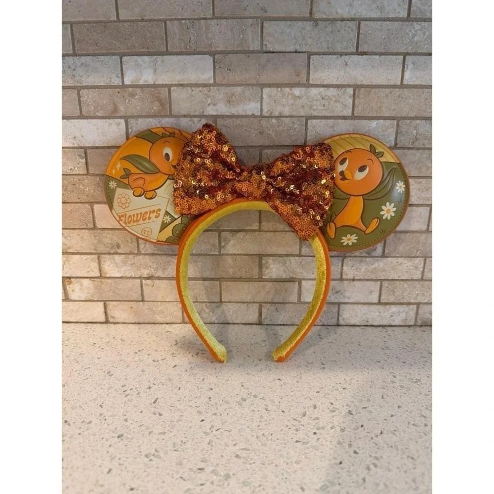 Mickey Minnie Gold‎ Sequin Ears Headband Flower Bird